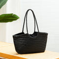 Genuine Leather Handwoven Tote Bag Women's Fashion Shopping Bag Large Capacity Shoulder Bag Luxury Design  Vegetable Basket