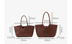 Genuine Leather Handwoven Tote Bag Women's Fashion Shopping Bag Large Capacity Shoulder Bag Luxury Design  Vegetable Basket