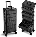 Professional Makeup Train Case on Wheels, Extra Large Cosmetic Case  Rolling Makeup Case Trolley Makeup Organizer with Wheels