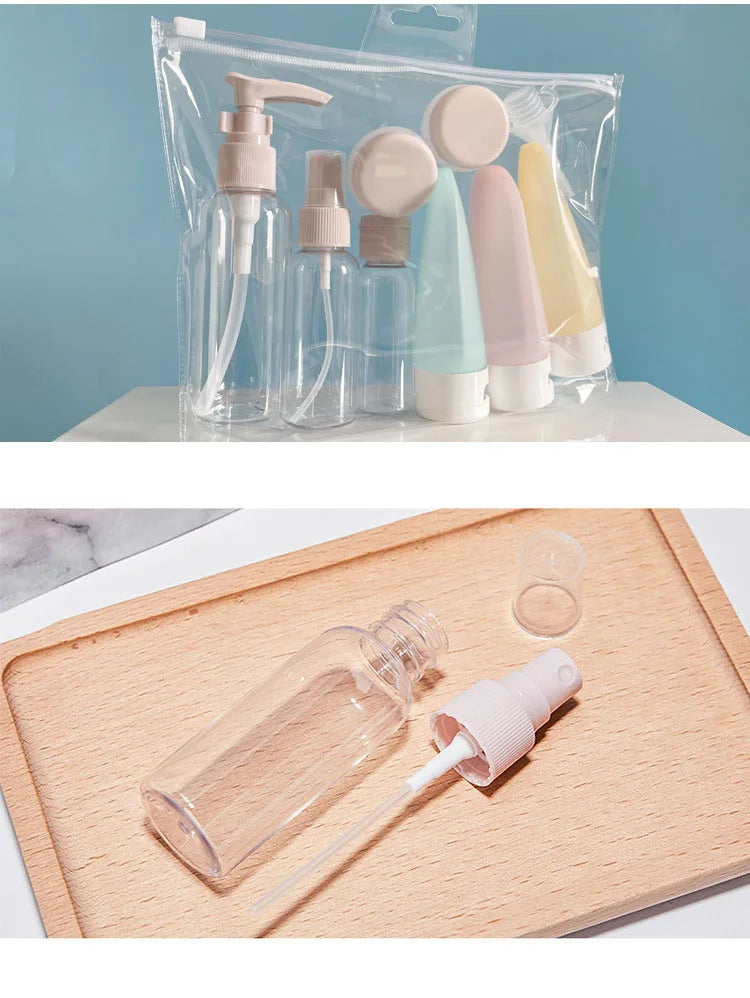 Perfume Bottle Set Refillable Spray Lotion Shampoo Shower Tube Bottling Refill Cosmetic Travel Liquid Container Portable Tool