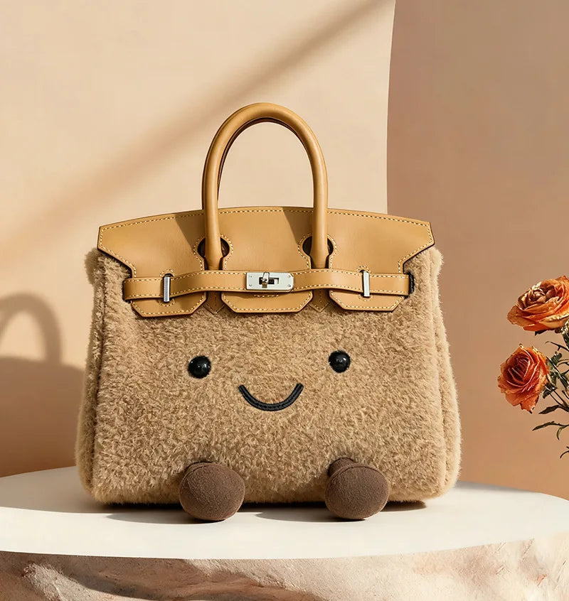 Niche design jllycatlm wind doll bag knock cute plush platinum bag bk elf tote bag