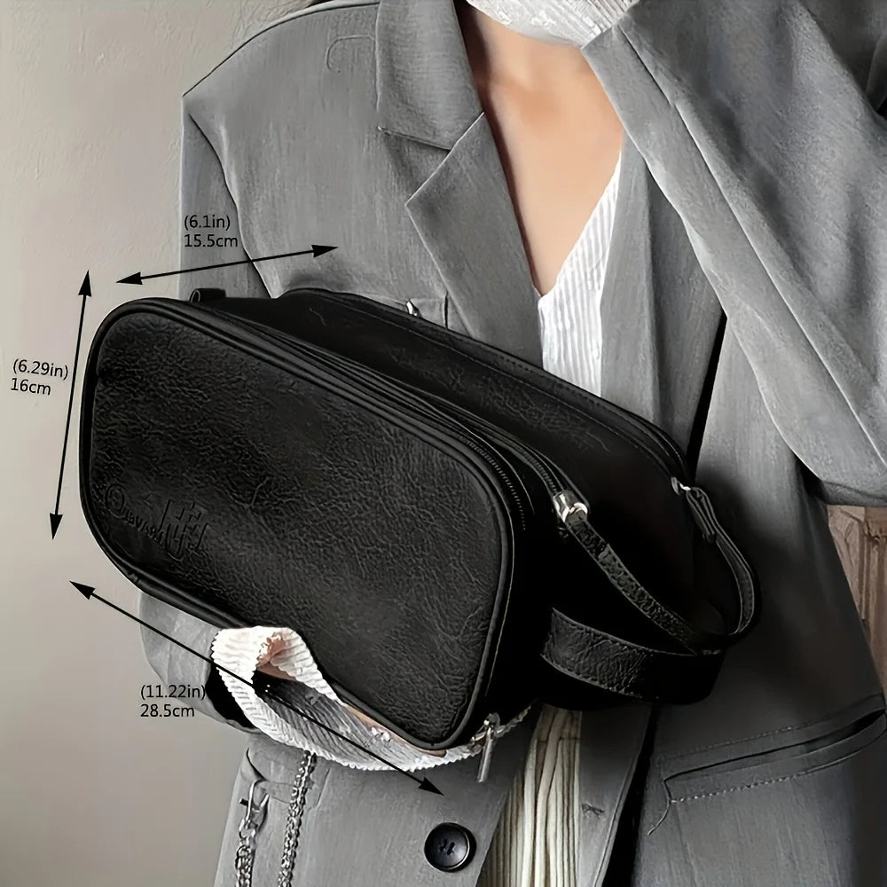 Women's Multi-Functional Makeup Pouch - Large Capacity Portable Cosmetic Organizer, PU Material, Odorless