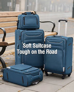 Coolife Luggage 3 Piece Set Suitcase Spinner ABS+PC Hardshell Lightweight TSA Lock USB Port, 20in 24in 28in Carry on Expanda