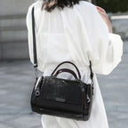 Tassel Decor Women's Large Capacity Shoulder Bag Fashion Zipper Crossbody Bag With Removable Strap Boston Handbag