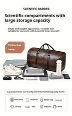 Large Capacity Retro Crocodile-Textured Travel Duffel Bag - Durable Unisex Vacation Luggage,  Versatile Gift for Men & Women