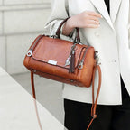 Tassel Decor Women's Large Capacity Shoulder Bag Fashion Zipper Crossbody Bag With Removable Strap Boston Handbag