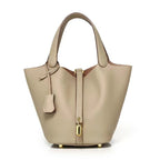 New Leather Luxury Handbag, High-end Soft Leather Bucket Bag, Cowhide Portable Gift Bag, Commuting Versatile Women's Bag