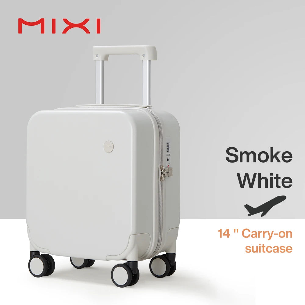 MIXI 14 Inch Underseat Carry On Luggage Lightweight Mini Suitcase PC Small Kids Bag TSA Lock Travel Suit Case  Spinner Wheels