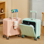 Light Weight Suitcase 18 inches Suitcase Large Capacity Travel Case Swivel Wheels Suitcase Small Luggage Compartment