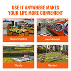 SucceBuy Foldable Utility Shopping Cart Folding Portable Crate Handcart with Telescope Handle Wheels for Travel Office Garden