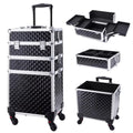Rolling Makeup Case 3 In 1 Removable Make Up Case Cosmetology Case On Wheels Large Capacity Lockable Makeup Trolley For Salon
