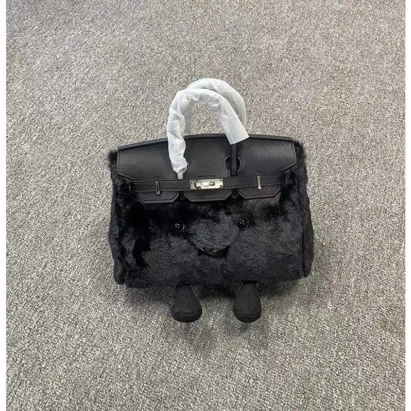 Niche design jllycatlm wind doll bag knock cute plush platinum bag bk elf tote bag