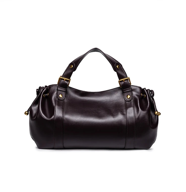 2026 New Women's Bag Boston Bag Solid Color Simple Handbag Working Bag Shoulder Crossbody Tote Soft