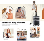 Rolling Makeup Case 3 In 1 Removable Make Up Case Cosmetology Case On Wheels Large Capacity Lockable Makeup Trolley For Salon