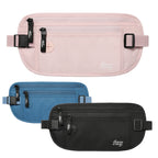 MoKo Secure Travel Money Belt Undercover Hidden RFID Blocking Travel Wallet Anti-Theft Passport Wallets for Men Women