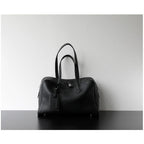 Premium First Layer Cowhide Boston Genuine Leather Women's Bag Simple Large Capacity Bowling Armpit Bag Portable Messenger Bag