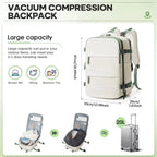 Large Travel Backpack Storage Vacuum Compression Bags with Pump, Waterproof Vacpack Backpack Women Men Business Vacuum Backpack