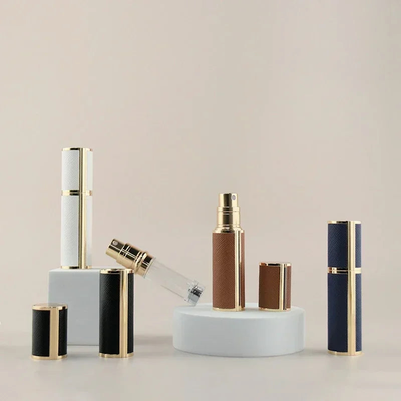 5ML Portable Compact Leather Perfume Bottle Multipurpose Sprayer Refillable Empty Perfume Atomizer for Travel Spray Bottle 1PC