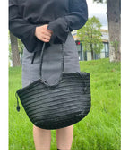 Genuine Leather Handwoven Tote Bag Women's Fashion Shopping Bag Large Capacity Shoulder Bag Luxury Design  Vegetable Basket
