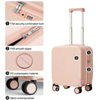 MIXI 14 Inch Underseat Carry On Luggage Lightweight Mini Suitcase PC Small Kids Bag TSA Lock Travel Suit Case  Spinner Wheels