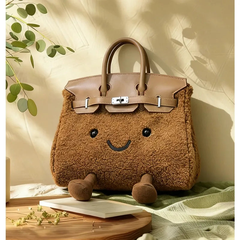 Niche design jllycatlm wind doll bag knock cute plush platinum bag bk elf tote bag