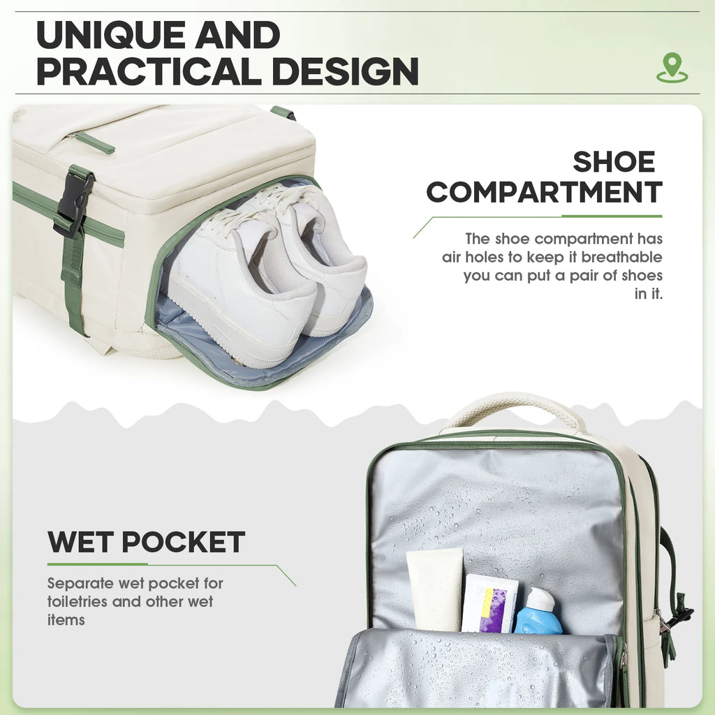 Large Travel Backpack Storage Vacuum Compression Bags with Pump, Waterproof Vacpack Backpack Women Men Business Vacuum Backpack