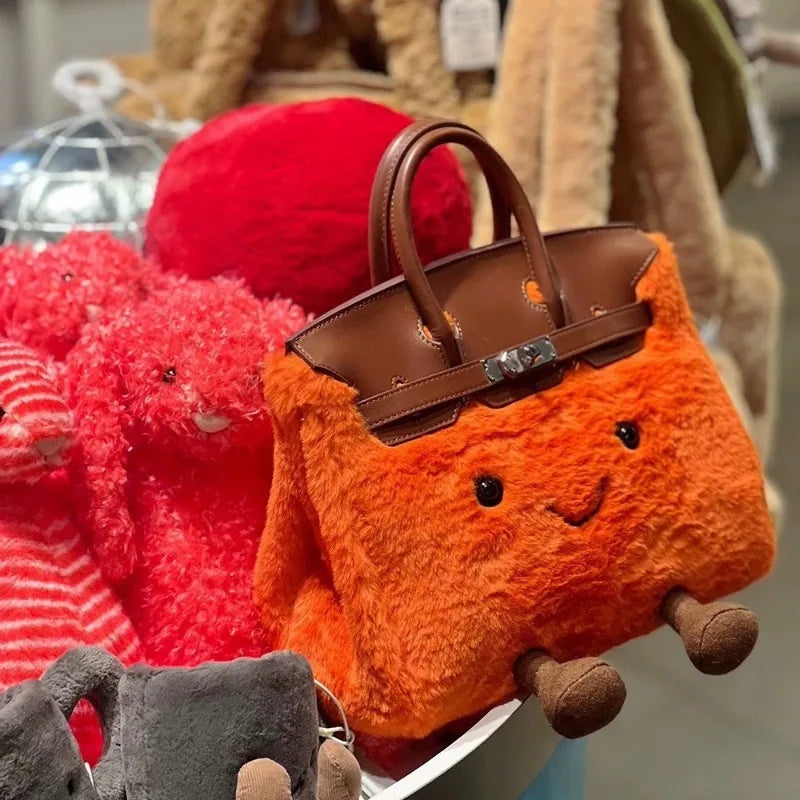 Niche design jllycatlm wind doll bag knock cute plush platinum bag bk elf tote bag