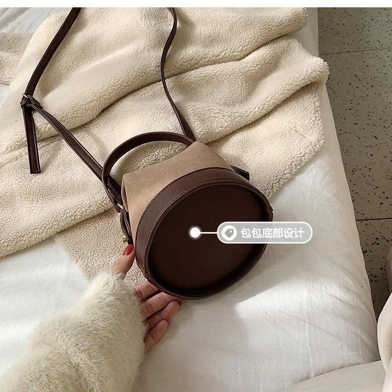 Autumn Winter Network Red One Shoulder Women's Bag New Fashion Crossbody Versatile Ins Texture Bucket Bag Shoulder Bags