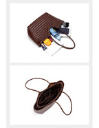 Genuine Leather Handwoven Tote Bag Women's Fashion Shopping Bag Large Capacity Shoulder Bag Luxury Design  Vegetable Basket