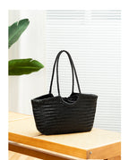 Genuine Leather Handwoven Tote Bag Women's Fashion Shopping Bag Large Capacity Shoulder Bag Luxury Design  Vegetable Basket